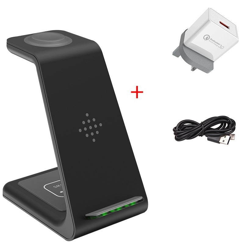 Estación de Carga Rápida 3 en 1 – Soporte Inalámbrico para Celular, Reloj y Audífonos