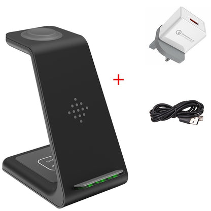 Estación de Carga Rápida 3 en 1 – Soporte Inalámbrico para Celular, Reloj y Audífonos